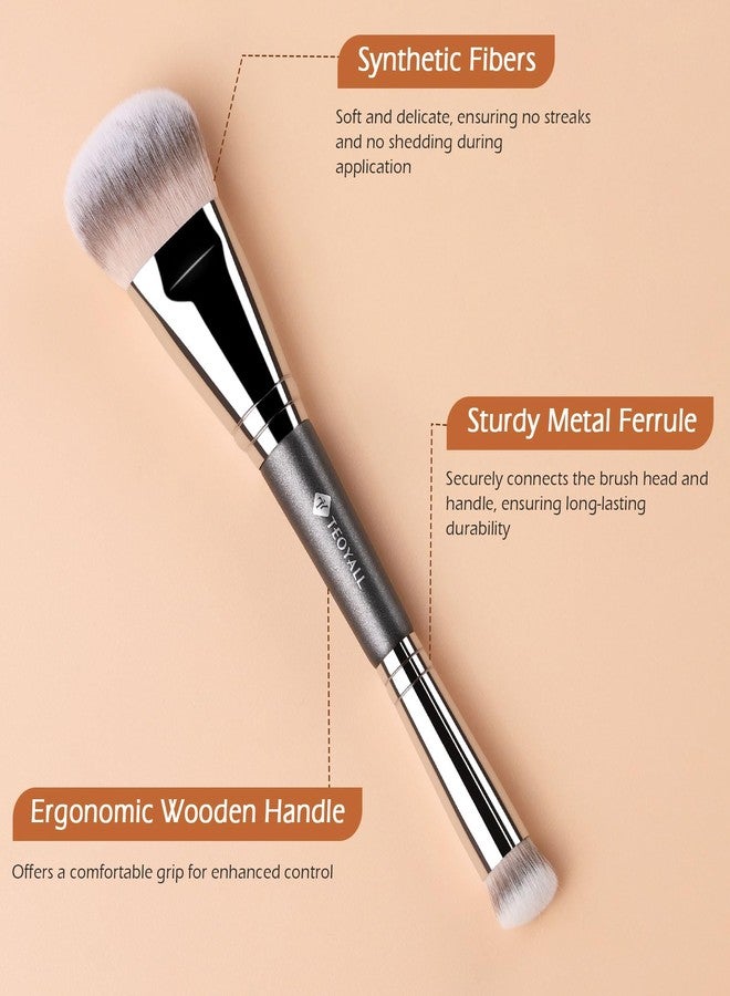 TEOYALL Dual-Ended Contour Concealer Brush, Sculpting Defining and Angled Under Eye Synthetic Bristles for Liquid Cream Powder - Image 4